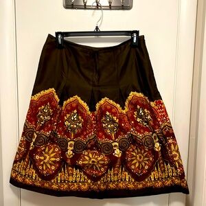 Ann Taylor Brown Pattern Skirt